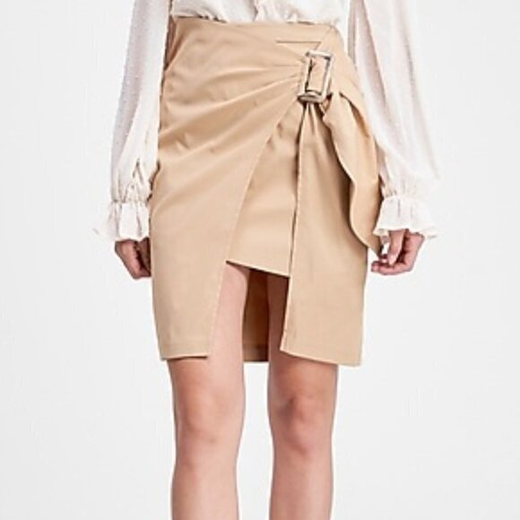 Anthropologie en Saison High Waist Front Buckle Mini Midi Skirt - NWT - Picture 1 of 7